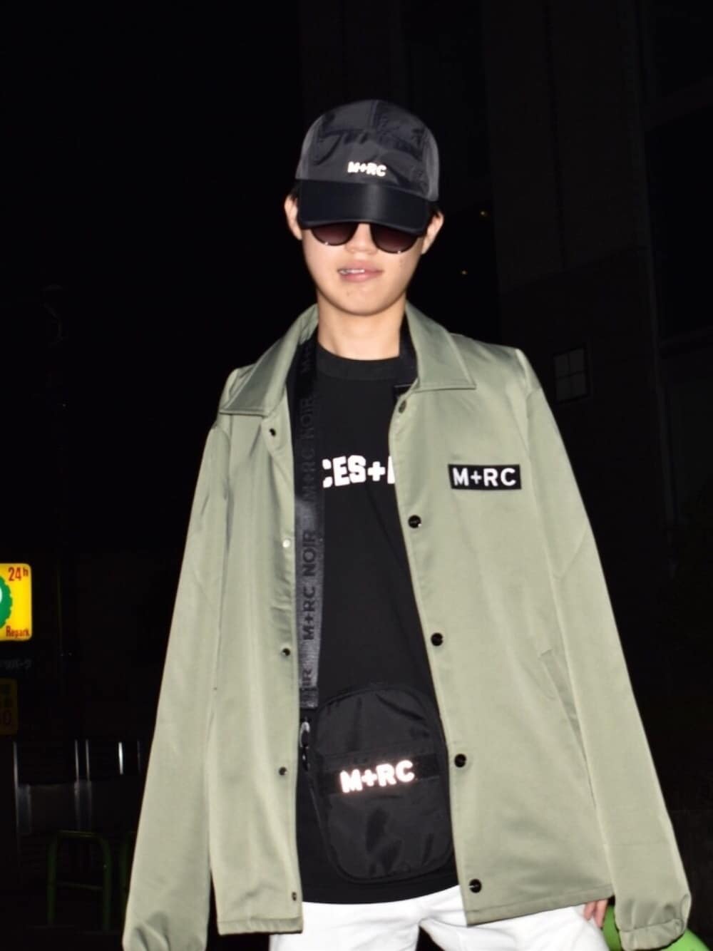 「夏、原宿、ストリート、supreme、off white、stussy、サングラス、高校生、m+rc noir」｜「M+RC NOIRのアイテム（キャップ、ブラック系）」を使った、まるるさん（メンズ・168cm）の夏コーディネートの1枚目の写真