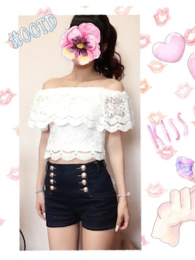 「Bobon21（ボボンニジュウイチ）のアイテム（パンツ）」を使った、かなたすさん（レディース・163cm）の夏コーディネート