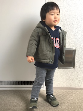 「息子」｜「アイテム（ダウンジャケット/コート）」を使った、shun.◡̈⋆さん（レディース・160cm）の春コーディネート
