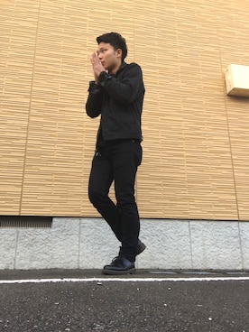 「Dr. Martens（ドクターマーチン）のDr.Martens (ドクターマーチン)/1461 3EYE GIBSON SHOES（その他シューズ）」を使った、ゆうりんごさん（メンズ・163cm）の冬コーディネート