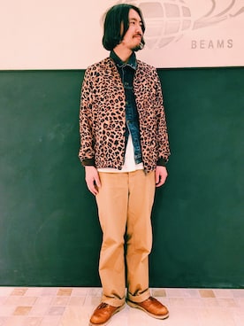 「Gジャン」｜「アイテム（ノーカラージャケット）」を使った、こたさん（メンズ・179cm）の春コーディネート