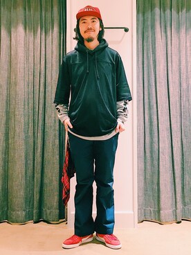 「REAL（リアル）のアイテム」を使った、こたさん（メンズ・179cm）の春コーディネート