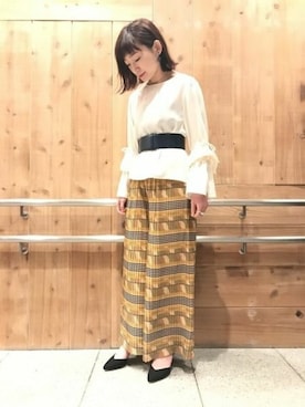 「A part by（アパートバイ）の【WEB限定色・サイズ】セパレートストラップパンプス 745480 （パンプス）」を使った、さちさん（レディース・160cm）の冬コーディネート