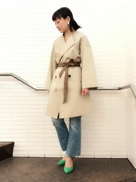 「A part by（アパートバイ）の【WEB限定色・サイズ】セパレートストラップパンプス 745480 （パンプス）」を使った、さちさん（レディース・160cm）の冬コーディネート