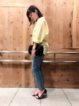 「A part by（アパートバイ）のアイテム（ピアス（両耳用）、ブラック系）」を使った、さちさん（レディース・161cm）の春コーディネート