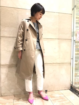 「アパートバイローリーズ」｜「アイテム（トレンチコート）」を使った、さちさん（レディース・161cm）の冬コーディネート
