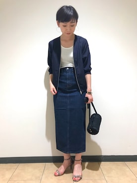 「アパートバイローリーズ」｜「アイテム（ブルゾン）」を使った、さちさん（レディース・161cm）の春コーディネート