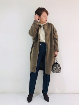 「アパートバイローリーズ」｜「アイテム（その他アウター）」を使った、さちさん（レディース・161cm）の秋コーディネート