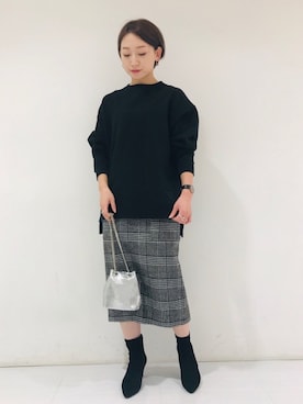 「アパートバイローリーズ」｜「アイテム（スウェット）」を使った、さちさん（レディース・161cm）の冬コーディネート