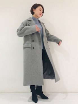 「アパートバイローリーズ」｜「アイテム（ピーコート）」を使った、さちさん（レディース・161cm）の冬コーディネート