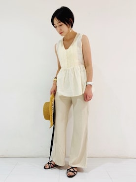 「アパートバイローリーズ」｜「アイテム（帽子）」を使った、さちさん（レディース・161cm）の夏コーディネート