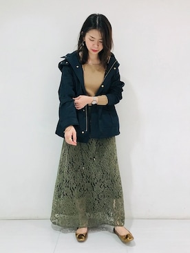 「アパートバイローリーズ」｜「アイテム（マウンテンパーカー）」を使った、さちさん（レディース・154cm）の秋コーディネート