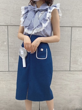 Evelyn Evelyn のデニムスカートを使った人気ファッションコーディネート Wear