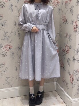 「evelyn（evelyn）のアイテム（ワンピース）」を使った、しおりんさん（レディース・150cm）の秋コーディネート