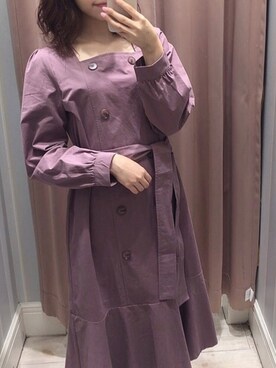 「evelyn（evelyn）のアイテム（ワンピース）」を使った、しおりんさん（レディース・150cm）の秋コーディネート