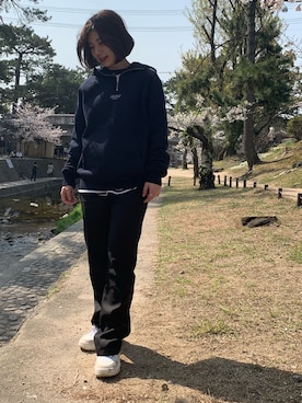 「GOGOSING（ゴゴシング）のアイテム（Tシャツ/カットソー）」を使った、reoreoniさん（レディース・154cm）の春コーディネート