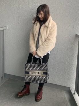 「Dior」｜「アイテム（ブルゾン）」を使った、reoreoniさん（レディース・153cm）の冬コーディネート