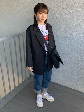 「thisisneverthat（ディスイズネバーザット）のアイテム（ショルダーバッグ）」を使った、reoreoniさん（レディース・153cm）の春コーディネート