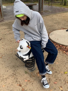 「コンバース ハイカット」｜「アイテム（ニットキャップ/ビーニー）」を使った、reoreoniさん（レディース・153cm）の春コーディネート