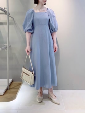 「ブルーワンピース」｜「アイテム（ワンピース/ドレス）」を使った、yyhhmm互相さん（レディース・165cm）の春コーディネート