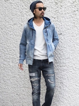 「VOGUISH（ヴォーギッシュ）のアイテム（ジャケット/アウター）」を使った、kanekoさん（メンズ・174cm）の春コーディネート