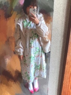 「Design Tshirts Store graniph（デザイン　ティーシャツ　ストア　グラニフ）のアイテム（シャツワンピース）」を使った、いちこさん（レディース・148cm）の春コーディネート