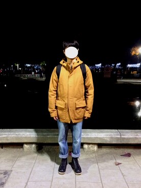 「REMIX（リミックス）のアイテム（パンツ）」を使った、asyunさん（メンズ・165cm）の冬コーディネート