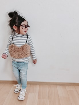 「アイテム（その他トップス、ブラウン系）」を使った、NoA☻SarAさん（キッズ・80cm）の秋コーディネート