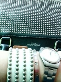 no brand | レザースタッズバングル(バングル/リストバンド)