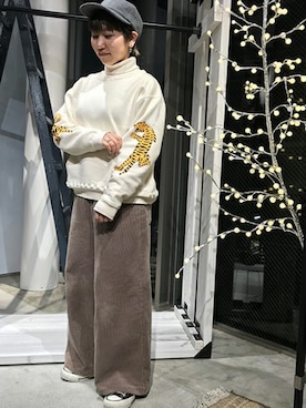「プリント」｜JOURNAL STANDARD relume代官山店レディーススタッフさん（レディース・152cm）の冬コーディネート