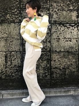 「ラガーシャツ」｜JOURNAL STANDARD relume代官山店レディーススタッフさん（レディース・152cm）の冬コーディネート