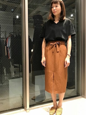 「ウエストリボン」｜JOURNAL STANDARD relume代官山店レディーススタッフさん（レディース・173cm）の春コーディネート