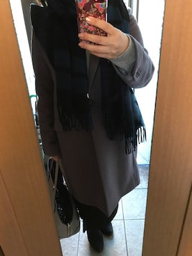 「アイテム（パンプス、ブルー系）」を使った、もりひろこさん（レディース・152cm）の冬コーディネート