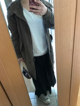 「FRED PERRY（フレッドペリー）のアイテム（モッズコート）」を使った、もりひろこさん（レディース・152cm）の春コーディネート