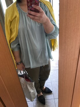 「LE TALON（ルタロン）のNUR DONATELLA LUCCHI スターシシュウトートSX◆（トートバッグ）」を使った、もりひろこさん（レディース・152cm）の春コーディネート