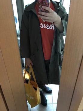 「アイテム（レインコート/ポンチョ、グリーン系）」を使った、もりひろこさん（レディース・152cm）の夏コーディネート