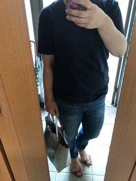 「LE TALON（ルタロン）のNUR DONATELLA LUCCHI スターシシュウトートSX◆（トートバッグ）」を使った、もりひろこさん（レディース・152cm）の夏コーディネート