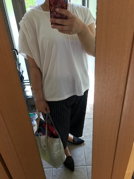 「LE TALON（ルタロン）のNUR DONATELLA LUCCHI スターシシュウトートSX◆（トートバッグ）」を使った、もりひろこさん（レディース・152cm）の夏コーディネート
