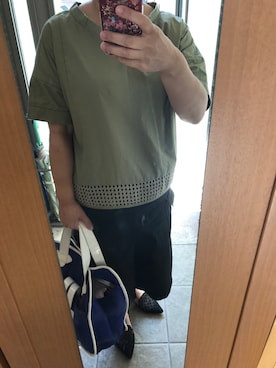 「TILA MARCH（ティラ マーチ）のアイテム」を使った、もりひろこさん（レディース・152cm）の夏コーディネート