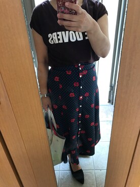 「LE TALON（ルタロン）のNUR DONATELLA LUCCHI スターシシュウトートSX◆（トートバッグ）」を使った、もりひろこさん（レディース・152cm）の夏コーディネート