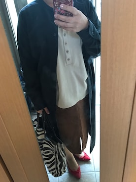 「SHIPS」｜「アイテム（シャツワンピース）」を使った、もりひろこさん（レディース・152cm）の秋コーディネート