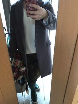 「SHIPS for women」｜「アイテム（チェスターコート）」を使った、もりひろこさん（レディース・152cm）の春コーディネート
