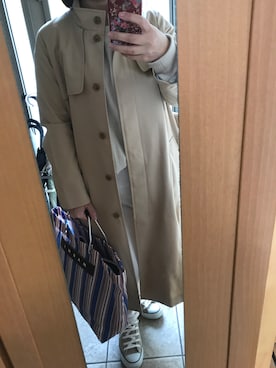 「SHIPS（シップス）のアイテム（トレンチコート）」を使った、もりひろこさん（レディース・152cm）の春コーディネート