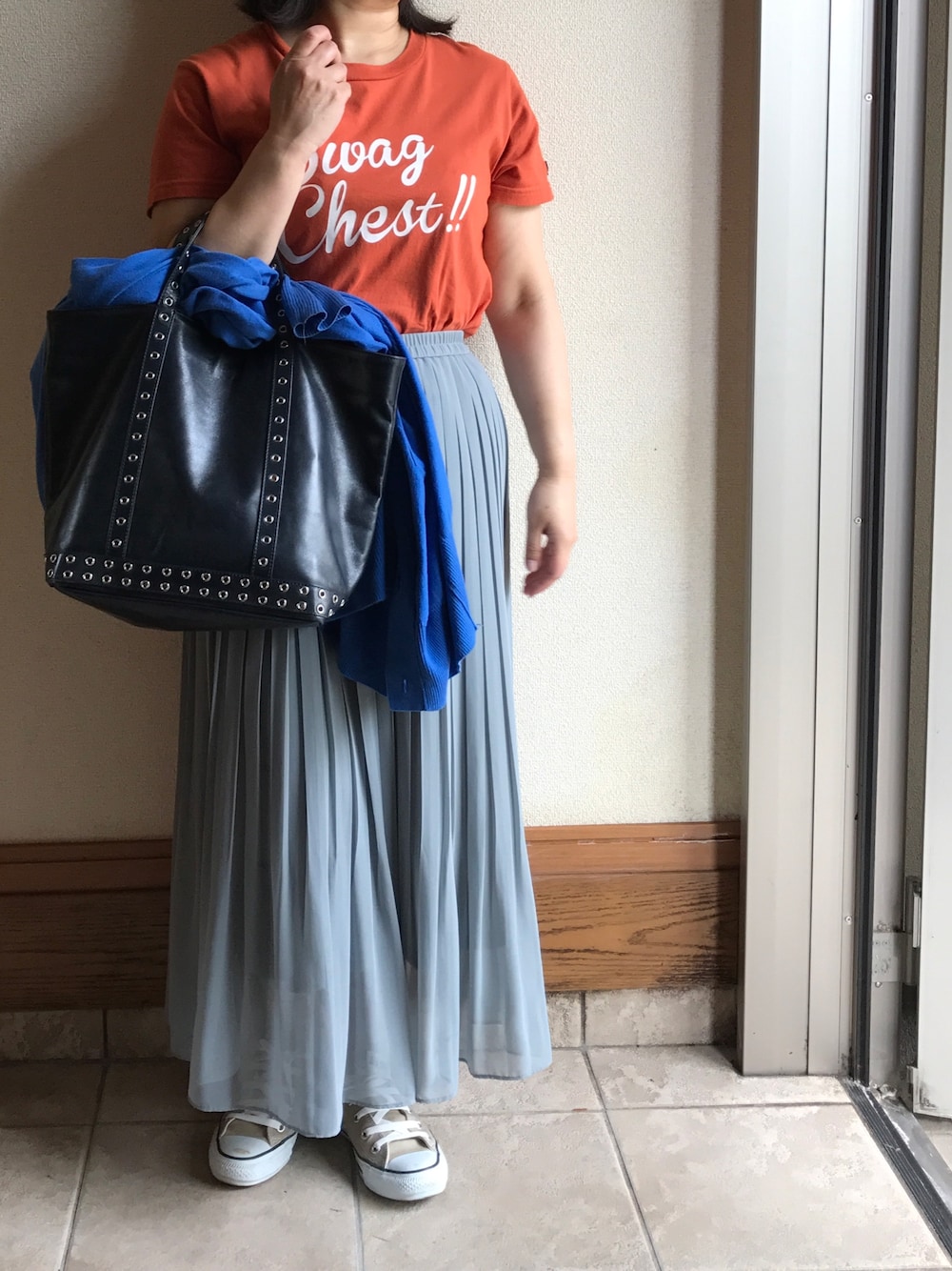 vanessabruno レザーパンチングトートバッグ ブルー 希少カラー vanessabruno レザーパンチングトートバッグ ブルー 希少カラー