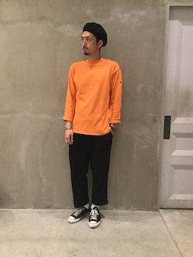 「JOURNAL STANDARD relume（ジャーナルスタンダード　レリューム）のアイテム（ハンチング/ベレー帽）」を使った、カッキーさん（メンズ・186cm）の秋コーディネート