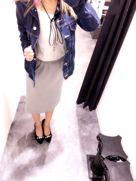 「WEGO（ウィゴー）のアイテム（スカート、グレー系）」を使った、Renaさん（レディース・145cm）の春コーディネート