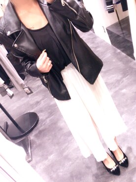 「no brand（ノーブランド）のアイテム（パンツ、ホワイト系）」を使った、Renaさん（レディース・145cm）の春コーディネート