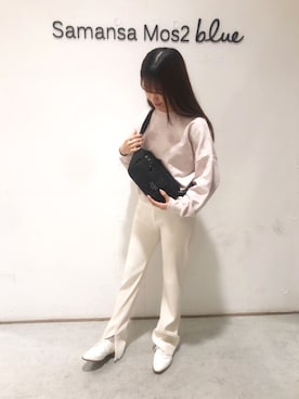 「Samansa Mos2 blue（サマンサモスモスブルー）のアイテム（スウェット）」を使った、miriさん（レディース・153cm）の春コーディネート