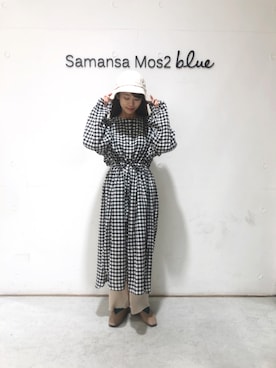 「Samansa Mos2 blue」｜「アイテム（シャツワンピース）」を使った、miriさん（レディース・153cm）の春コーディネート