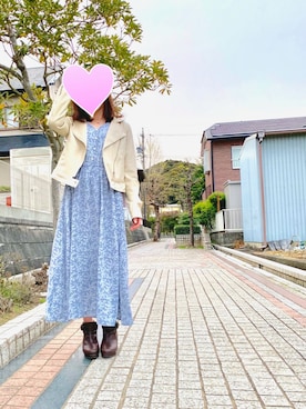 「dazzlin（ダズリン）のアイテム（ライダースジャケット）」を使った、sayaさん（レディース・152cm）の春コーディネート
